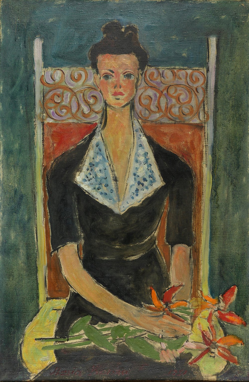 Maria Dawska (1909-1993), Portret literatki Lilian Seymour  1951, olej na płótnie w zbiorach Muzeum Zamkowego w Sandomierzu Fot. Marek Banaczek